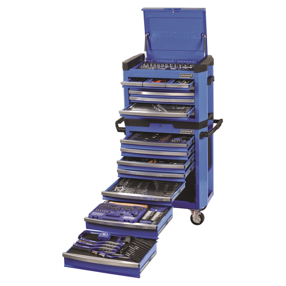 KINCROME 472 PIECE 15 DRAWER CONTOUR WORKSHP ELECTRIC BLUE